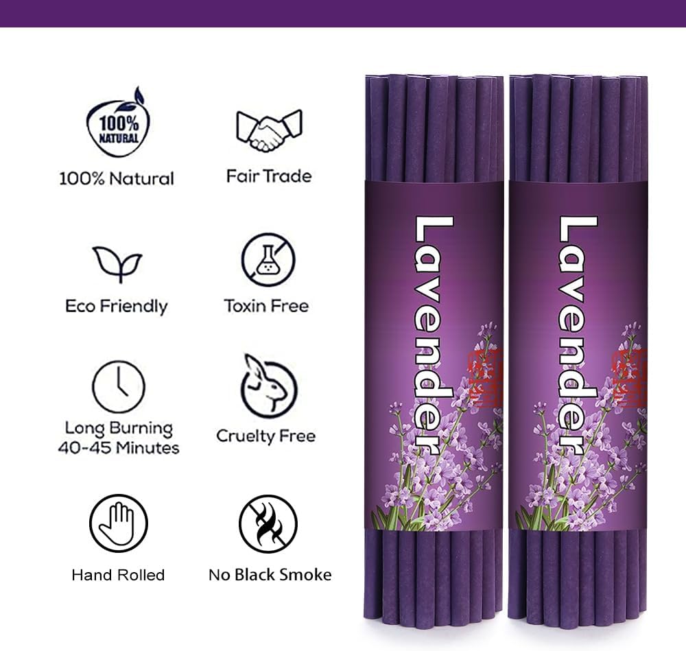 Thick Incense Sticks 120 Minutes Lavender Scented