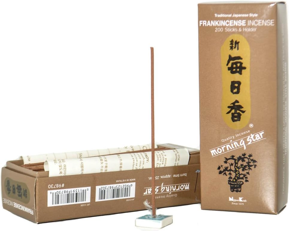 Morning Star Japanese Incense Sticks 200 Sticks and Holder