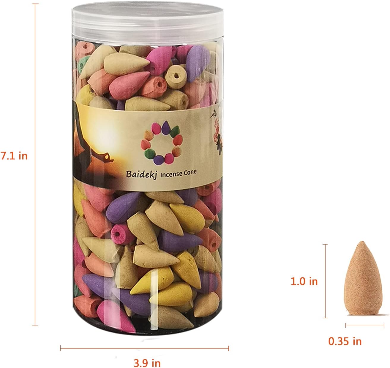 600 pcs Backflow Incense Cones for Waterfall Meditation Relaxation in 2 Bottles