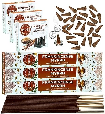 Frankincense Myrrh Incense Sticks and Cones Combo Pack