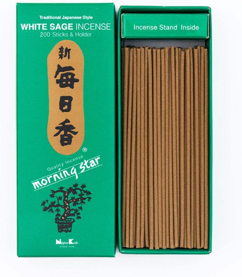 Morning Star Sage 200 Sticks and Holder by Nippon Kodo
