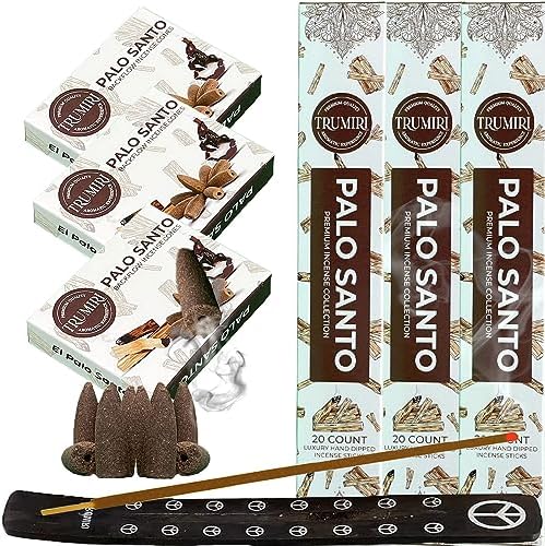 TRUMIRI Palo Santo Incense Sticks and Waterfall Cones Combo Pack