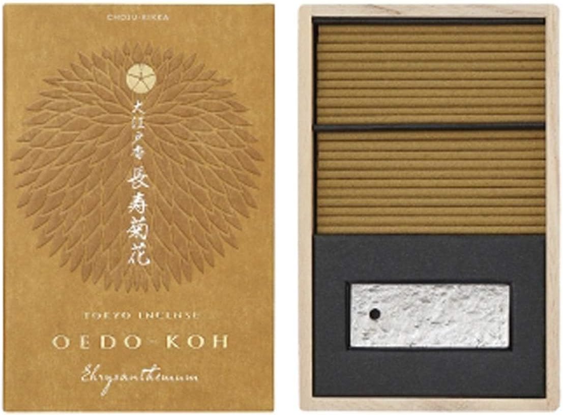 OEDO-KOH Chrysanthemum Incense 60 Sticks with Holder by Nippon Kodo