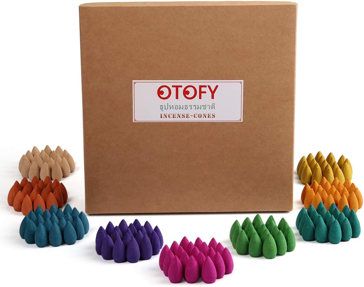 OTOFY Backflow Incense Cones - 360 Pcs Natural Waterfall Scents for Meditation Yoga Gift