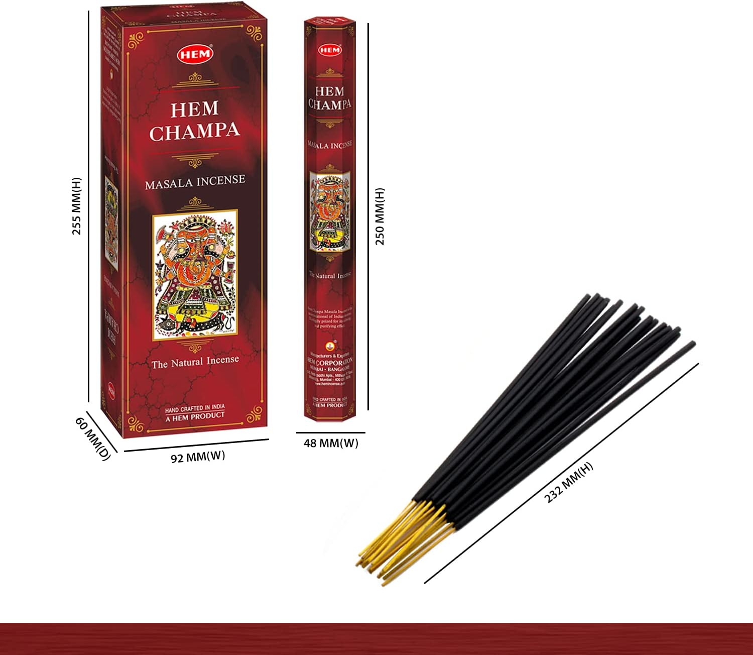 HEM Champa Masala Incense Sticks 6 Pack 120 Sticks