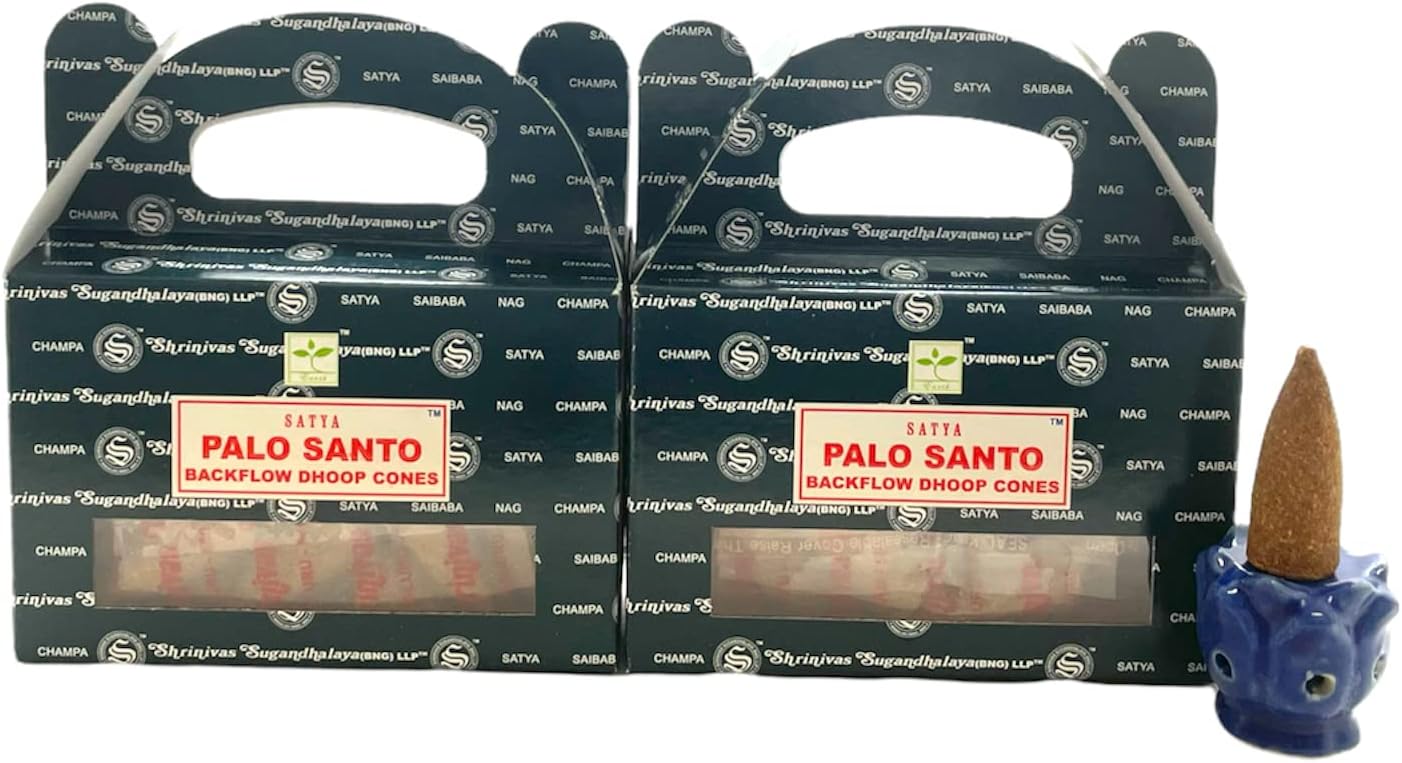 Govinda Bangalore BNG Palo Santo Backflow Cones 48 Pcs with Burner