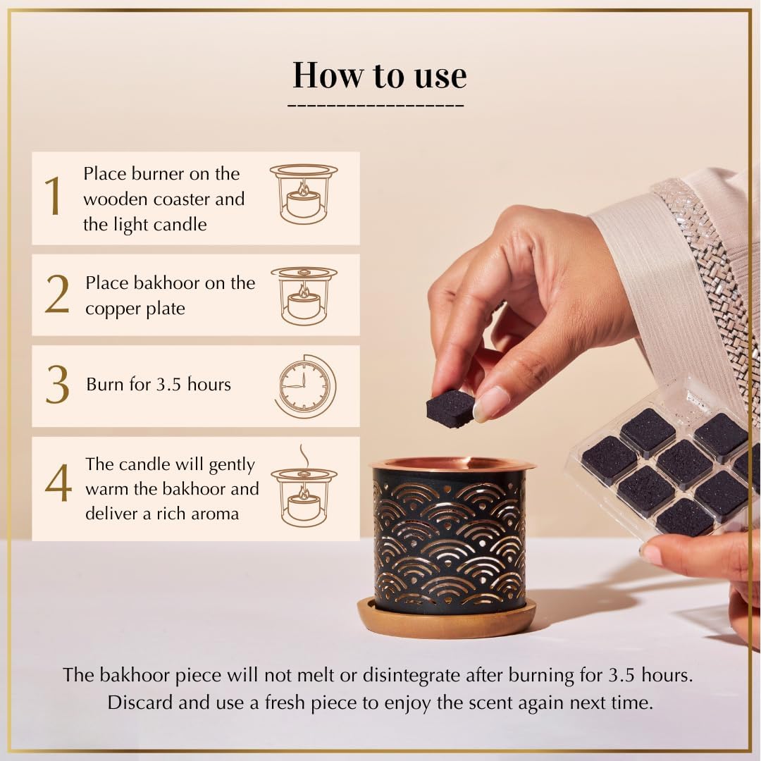 Sandal Bakhoor Set by Dukhni 2 x 9 Pieces Smokeless Burner
