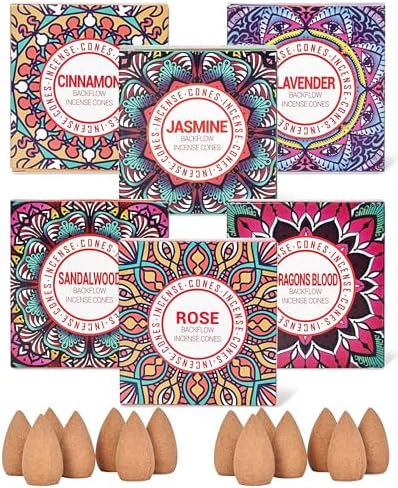 Backflow Incense Cones Set of 6 Natural Scents
