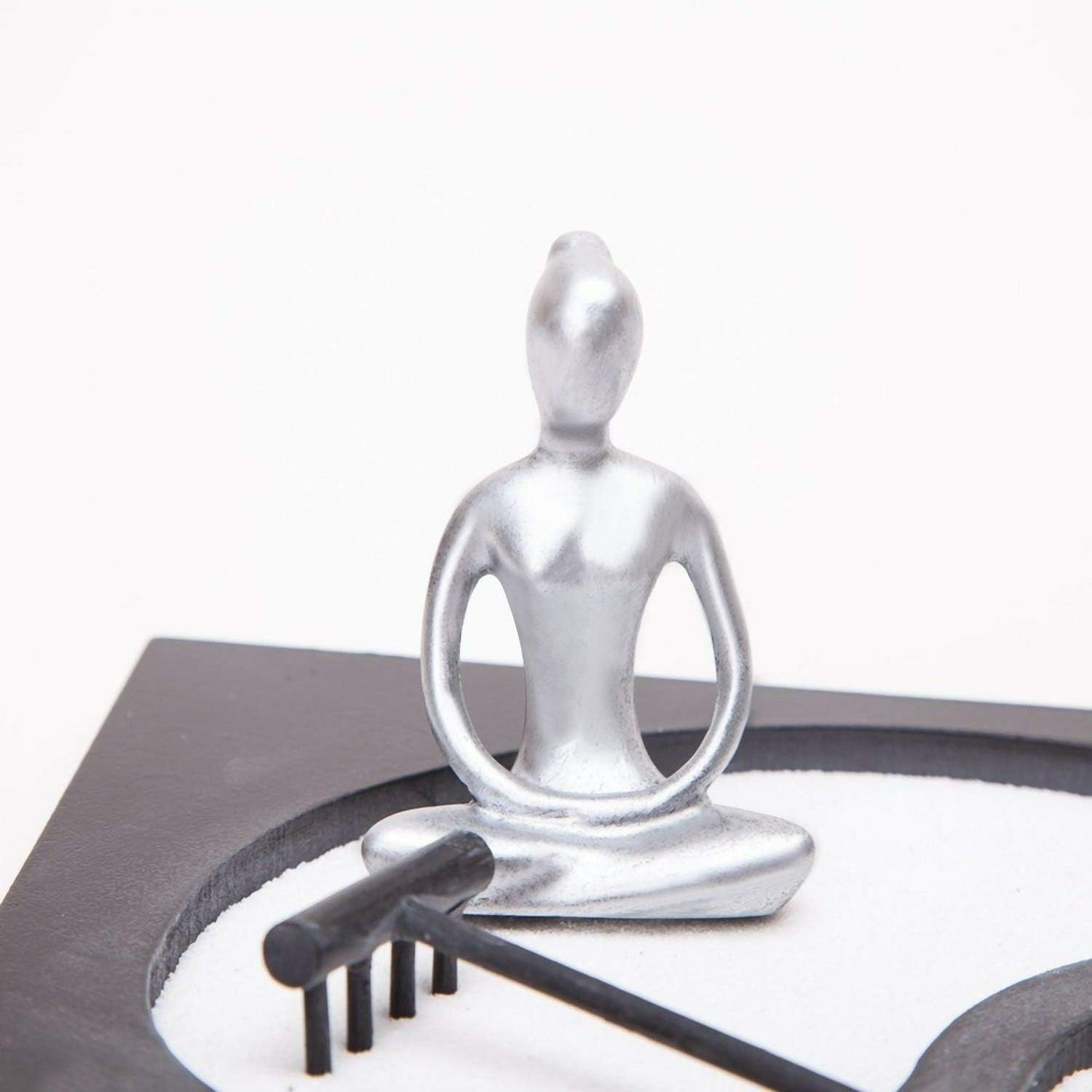 Royal Brands Yin Yang Zen Garden with Buddha Sand Rock Rake and Incense Holder