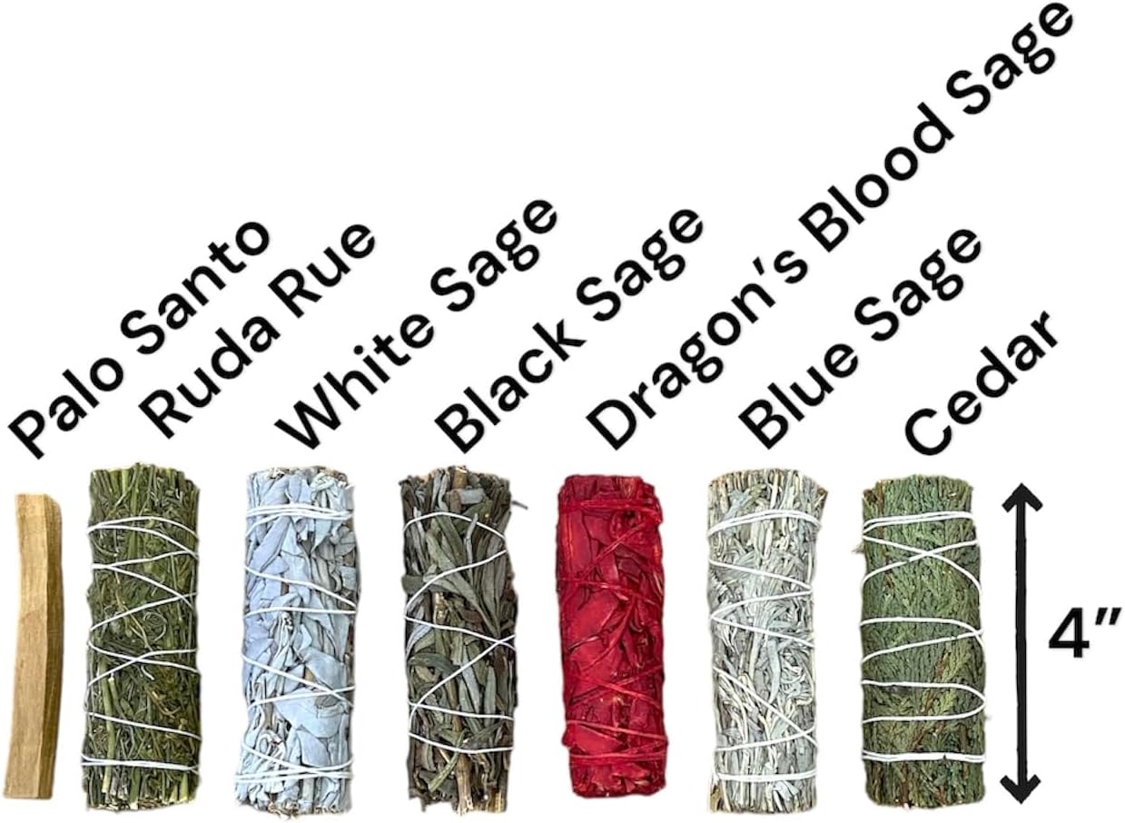 7 Pc Smudge Stick Sampler Kit - Natural Ethically Sourced