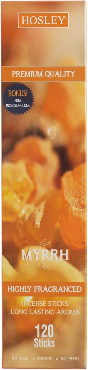 Hosley 120 Pack Myrrh Incense Sticks - Perfect for Home and Meditation
