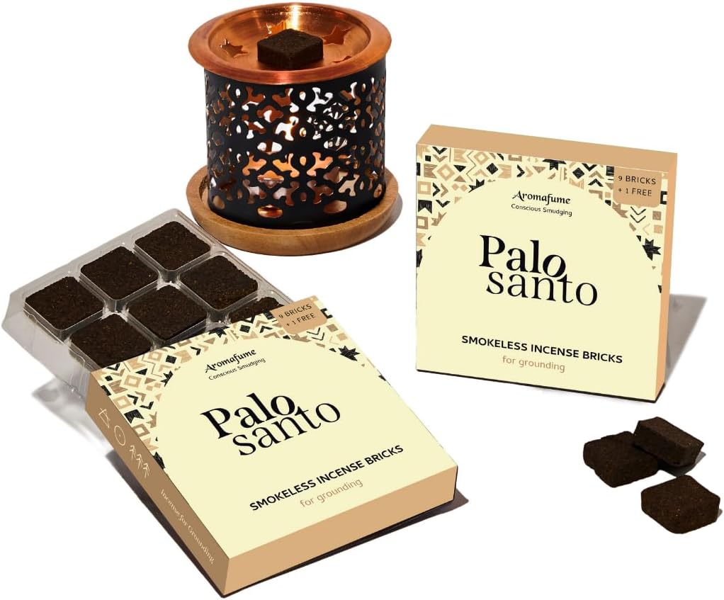 Aromafume Palo Santo Incense Bricks with Snowflake Burner