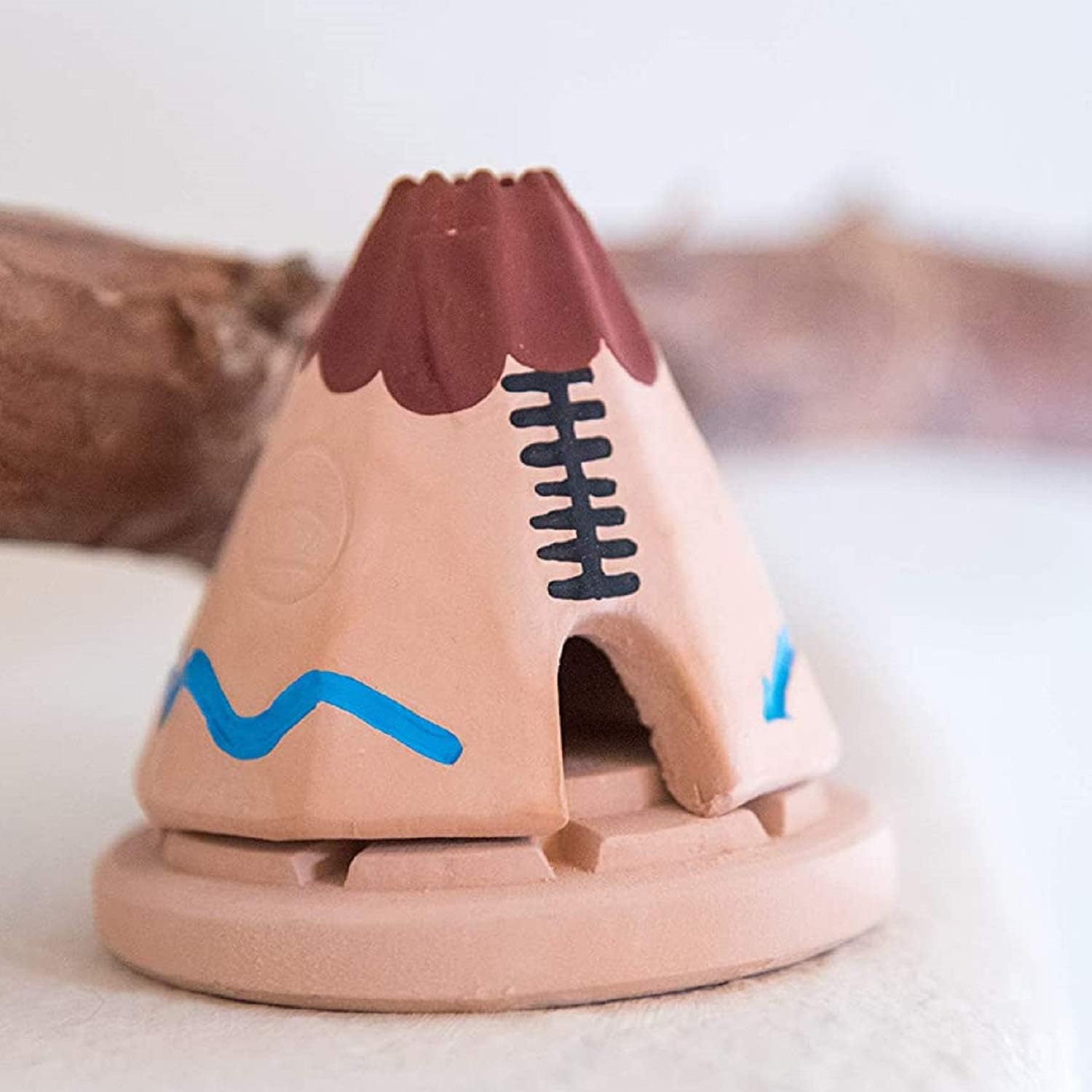 Teepee Wood Incense Burner with 20 Pine Incense Bricks