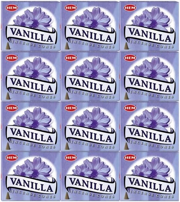 HEM Vanilla Incense Case of 12 Boxes 10 Cones Each