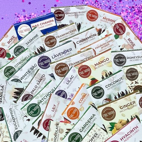 Trumiri Incense Cones 120 Pack with 12 Scents