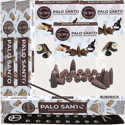TRUMIRI Palo Santo Incense Sticks and Waterfall Cones Combo Pack