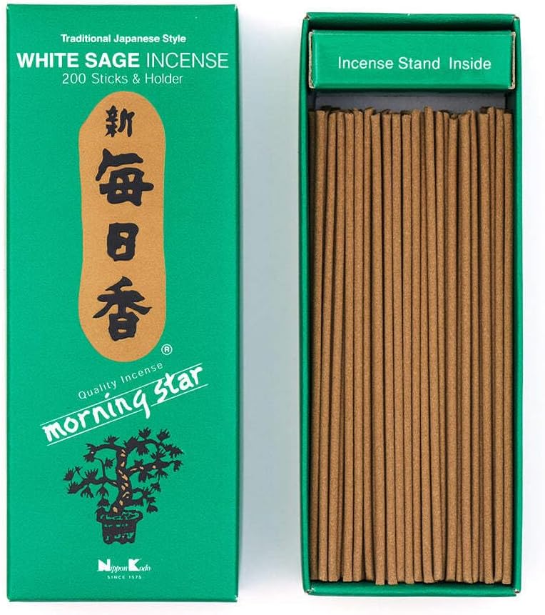 Morning Star Sage 200 Sticks and Holder by Nippon Kodo