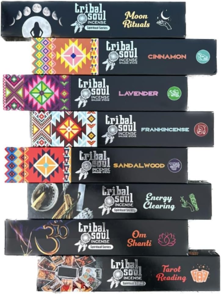 Tribal Soul Premium Incense Set - 8 Scents with Burner
