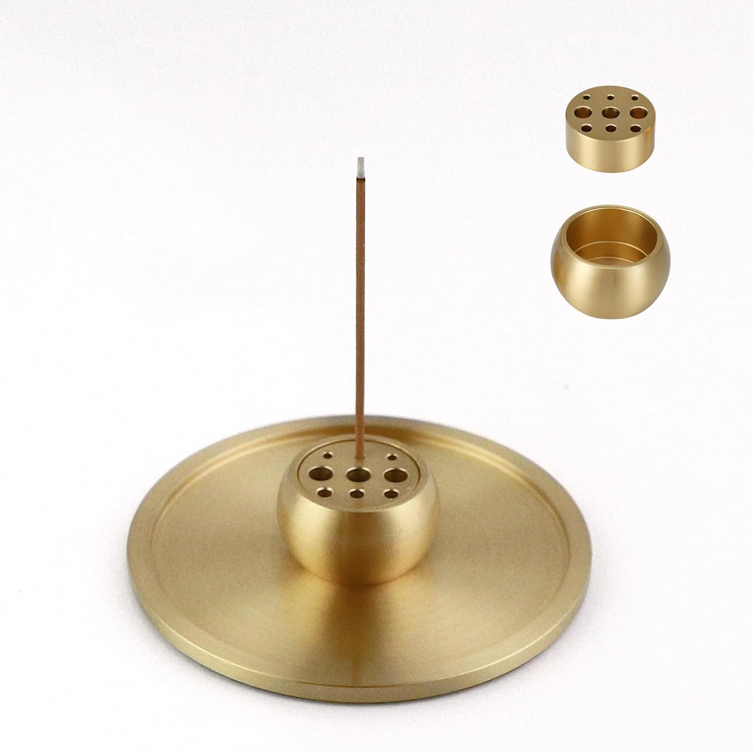 2 in 1 Incense Burner with Ash Catcher and Brass Holder