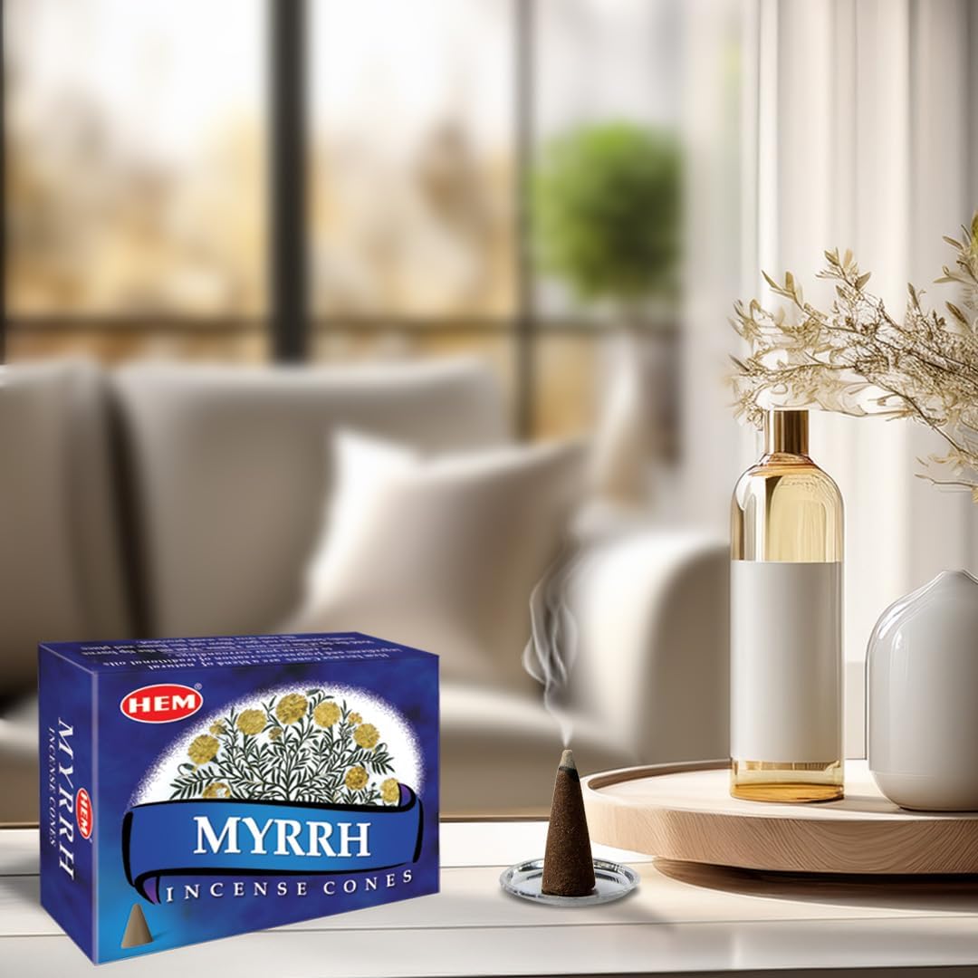 HEM Myrrh Incense Cones Pack of 12