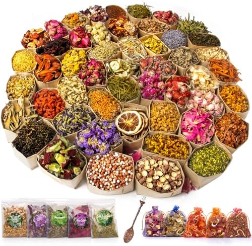 50 Bag Dried Flowers Kit for Soap Making DIY Crafts