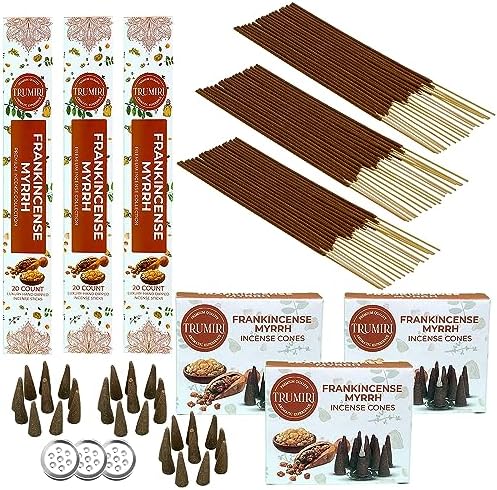 Frankincense Myrrh Incense Sticks and Cones Combo Pack