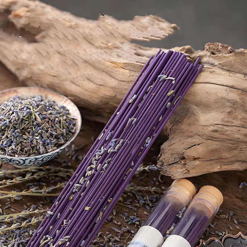 Lavender Incense Sticks with Wooden Box and Holder