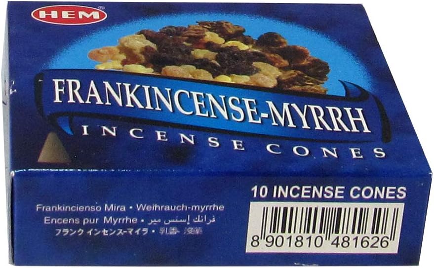 HEM Frankincense and Myrrh Incense Cones 120 Cones 12 Packs