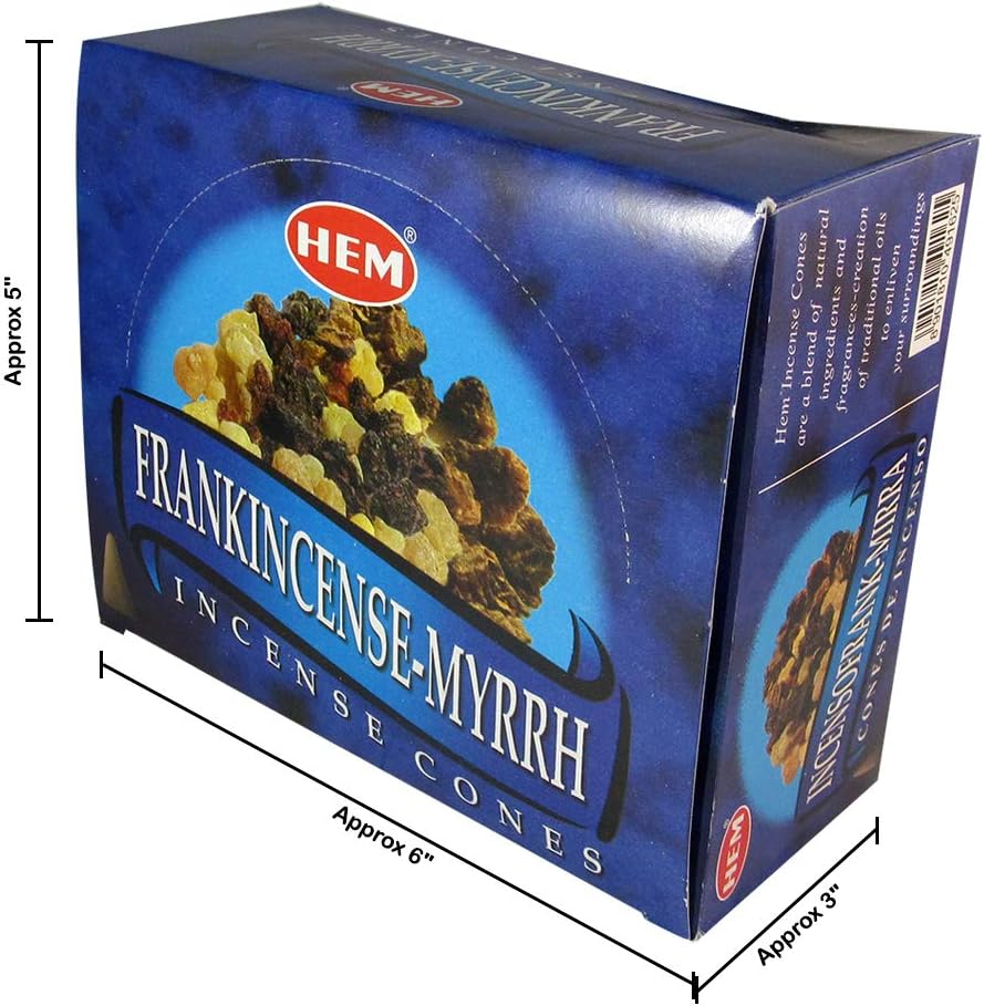 HEM Frankincense and Myrrh Incense Cones 120 Cones 12 Packs