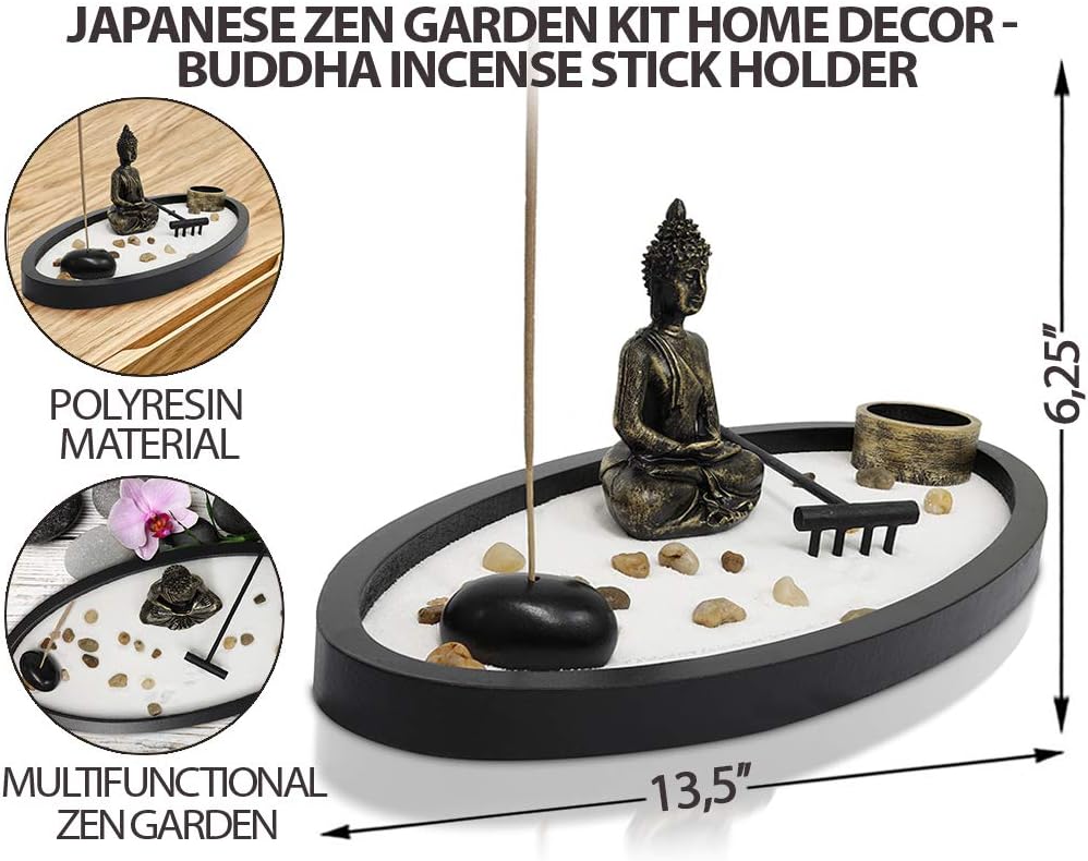 Basic Fundamentals Zen Garden Kit Decor for Home Office Desk