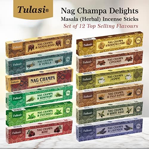 Tulasi Assorted Incense Sticks Set of 12 Scents