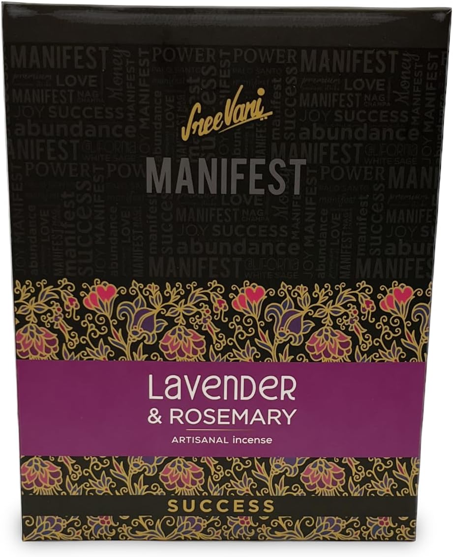 Premium Artisanal Thick Incense Sticks Lavender Rosemary Gift Box 12 Packs