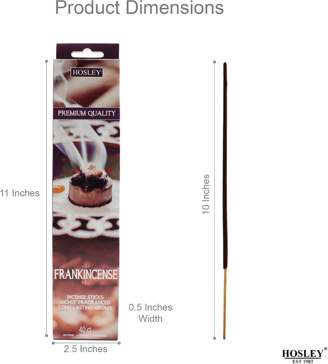 Hosley Frankincense Incense Sticks 240 Pack for Wellness