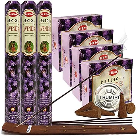 Lavender Incense Sticks and Cone Holder Variety Pack