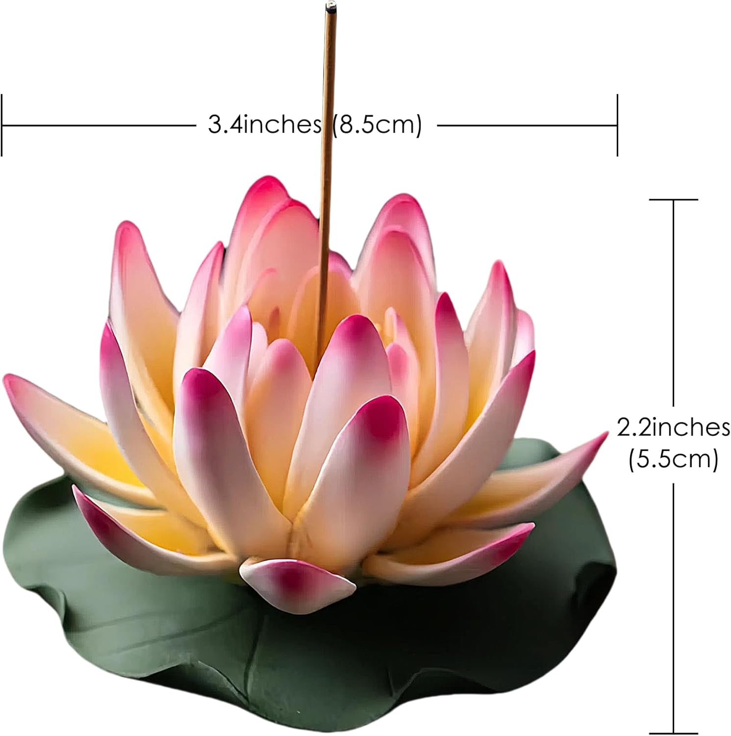 Pink Ceramic Lotus Incense Burner - Decor Fragrance Holder