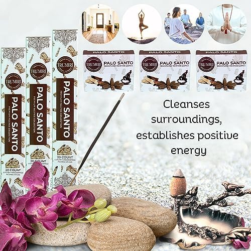 TRUMIRI Palo Santo Incense Sticks and Waterfall Cones Combo Pack