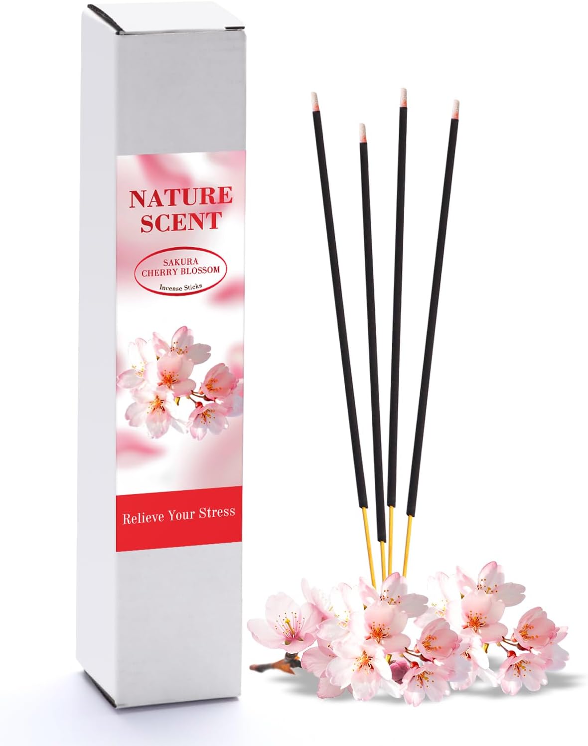 RELCHANE Sakura Incense Sticks 100pcs Natural Cherry Blossom Scent