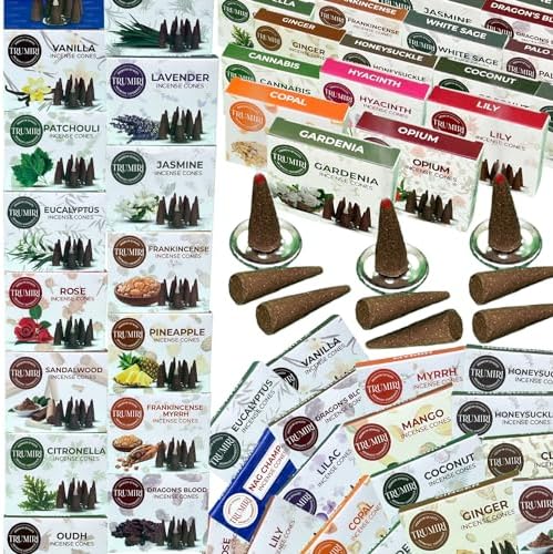 Trumiri Incense Cones 120 Pack with 12 Scents