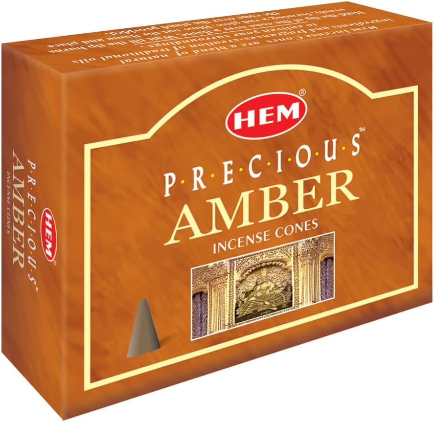 HEM Precious Amber Incense Cones Pack of 12