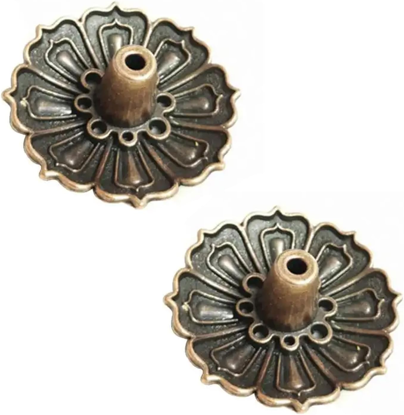 2PCS Brass Lotus Incense Stick Burner with Ash Catcher