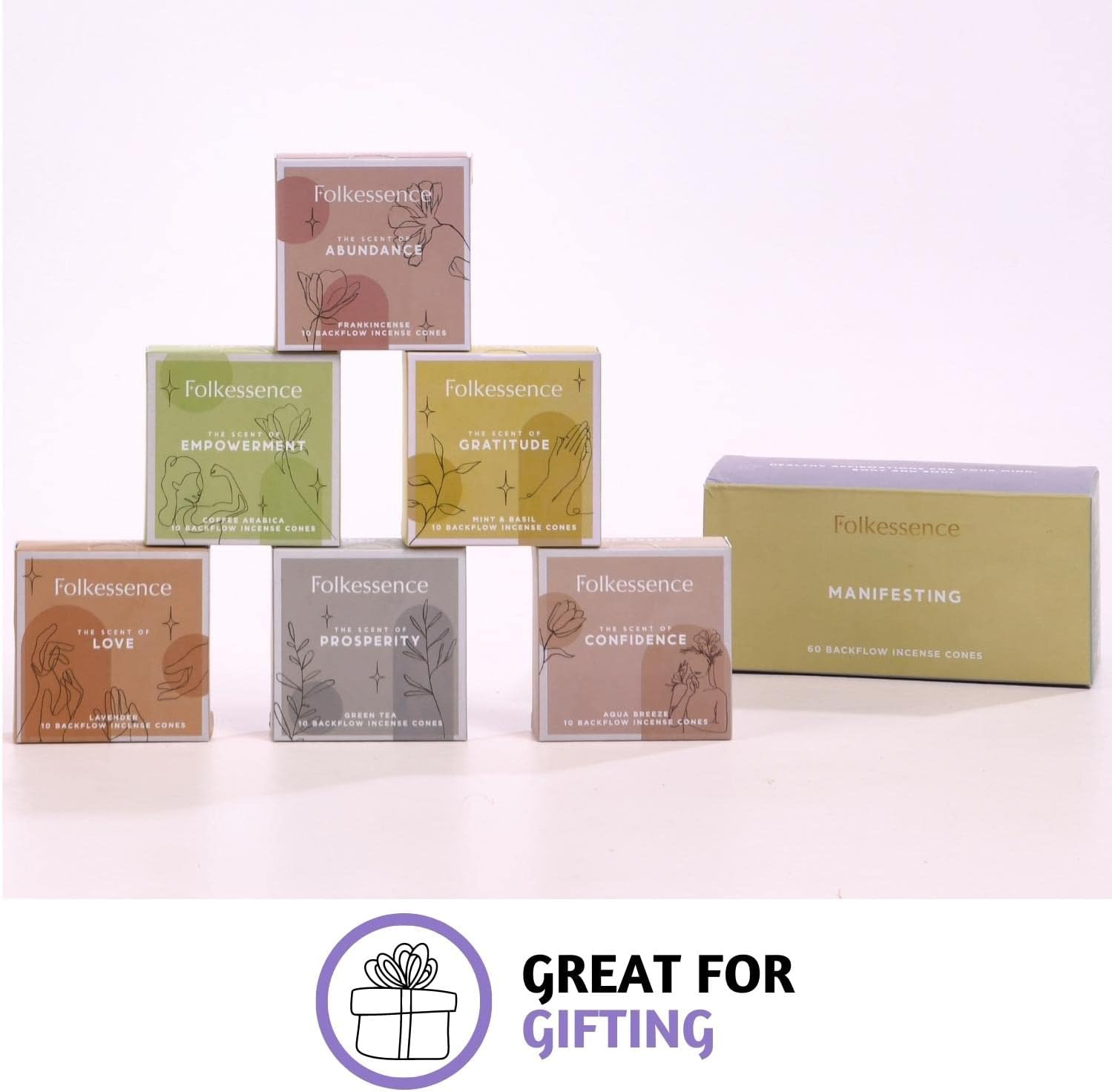 Folkulture Backflow Incense Cones Set of 6 for Meditation