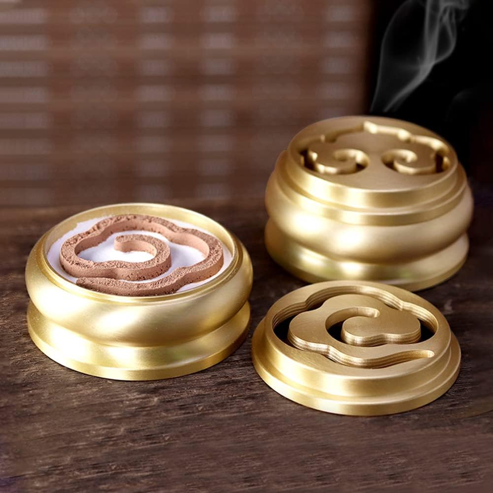 3 In 1 Mini Brass Incense Burner and Ash Press Set