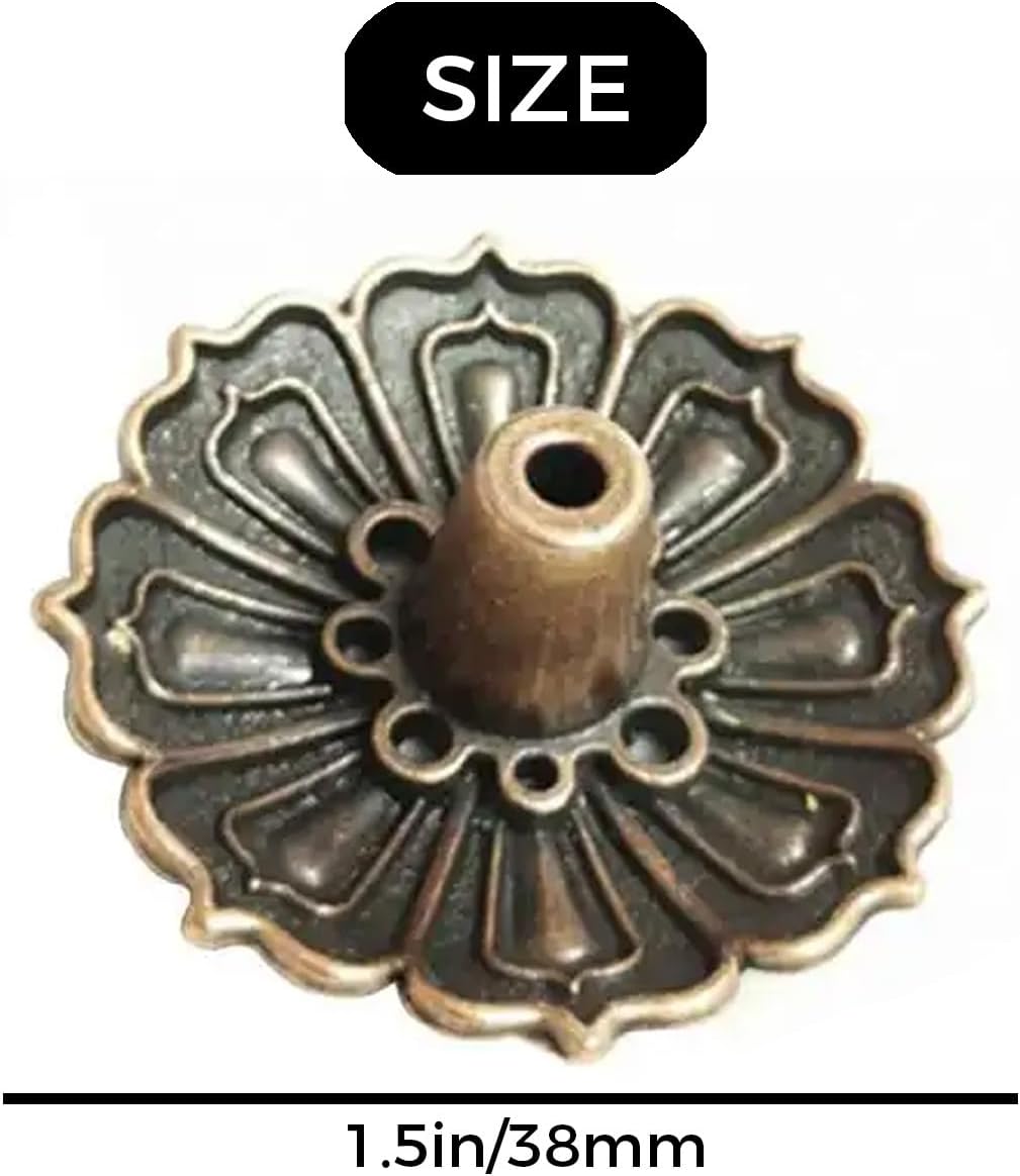 2PCS Brass Lotus Incense Stick Burner with Ash Catcher