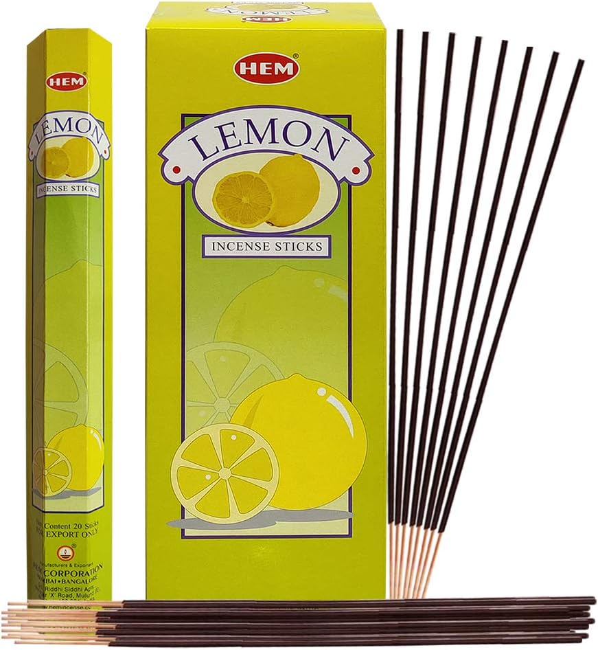 Lemon Incense Sticks and Holder Bundle