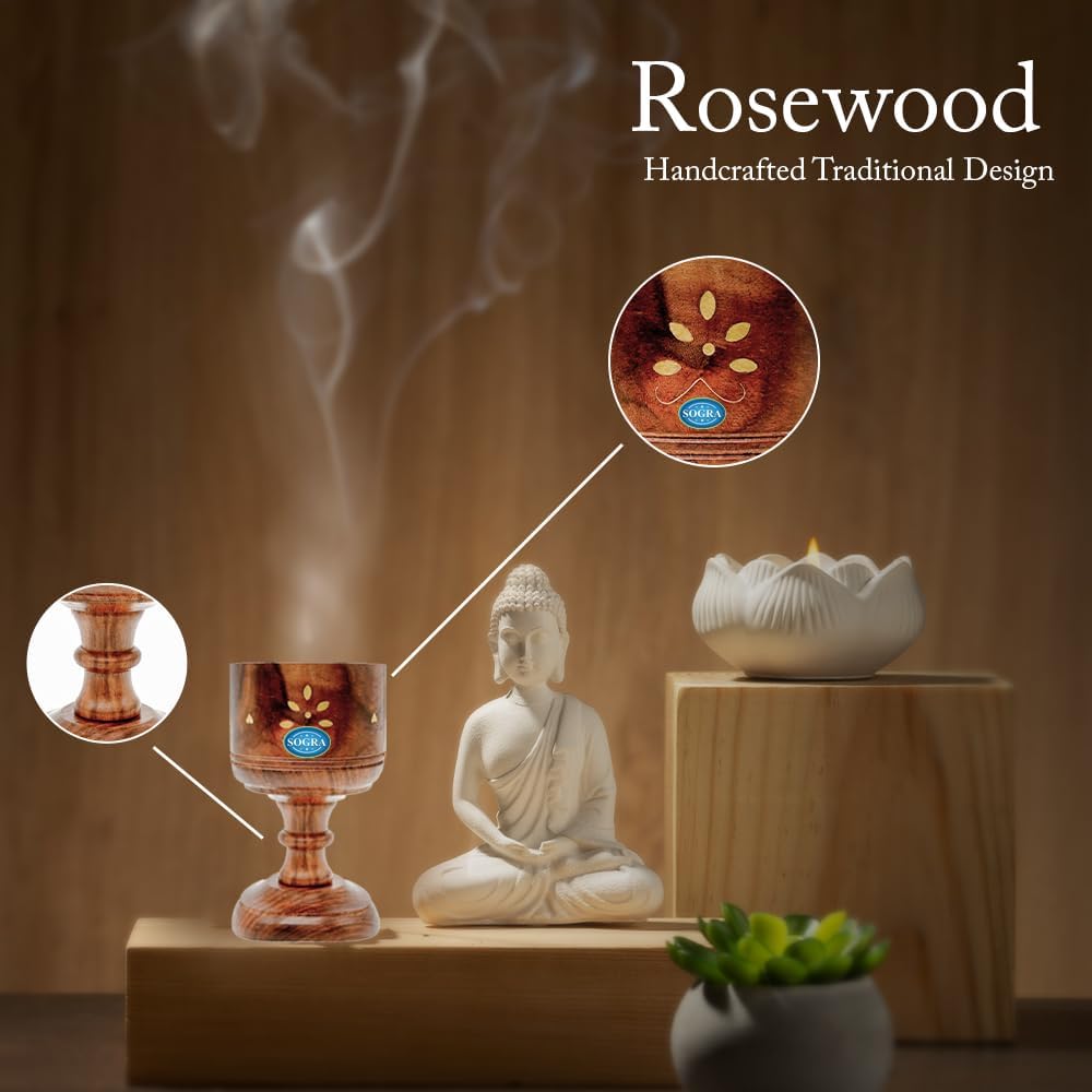 Sogra Wooden Incense Burner with Dhoop Stand