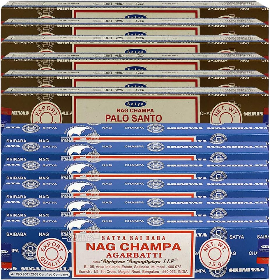 TRUMIRI Nag Champa and Palo Santo Incense Sticks with Holder Set