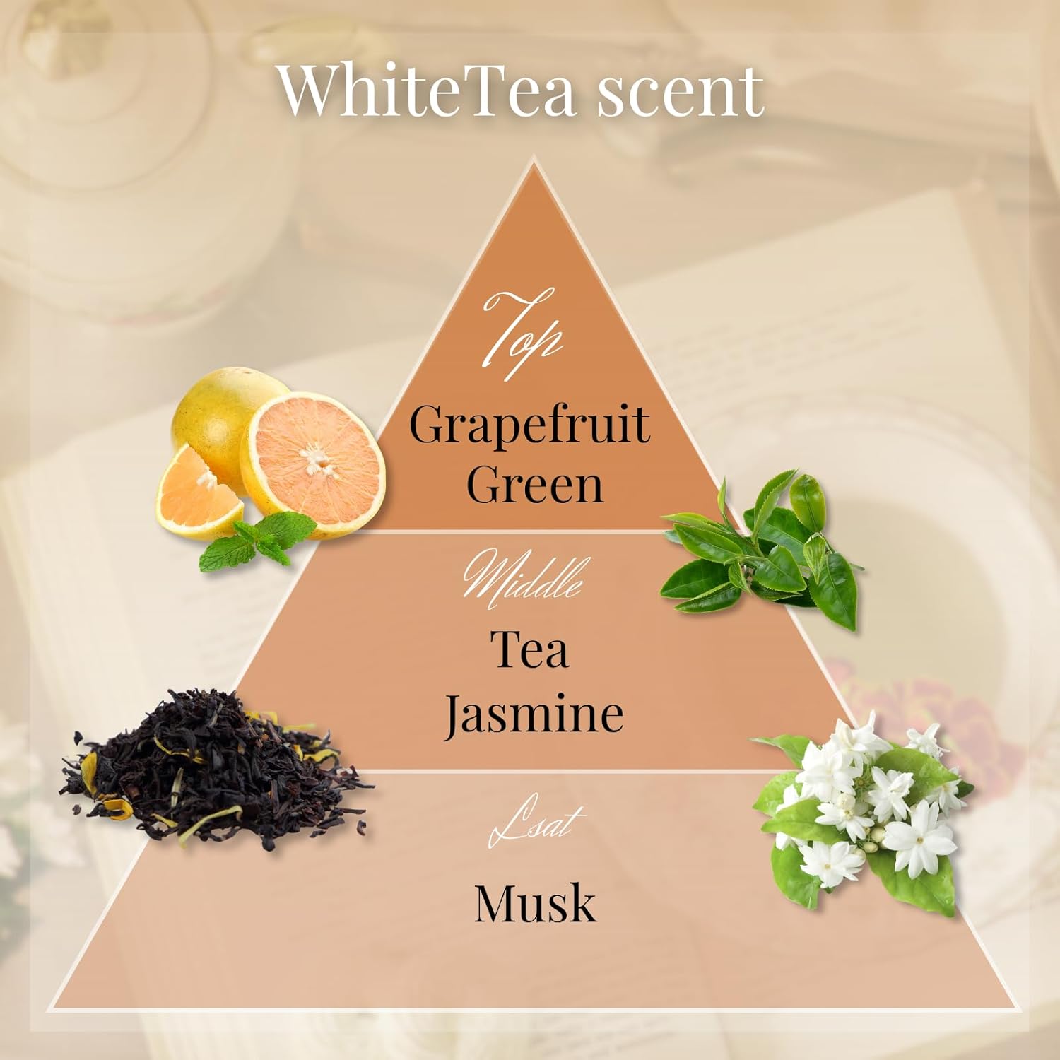 Japanese White Tea Jasmine Musk Grapefruit Incense Sticks 60pcs