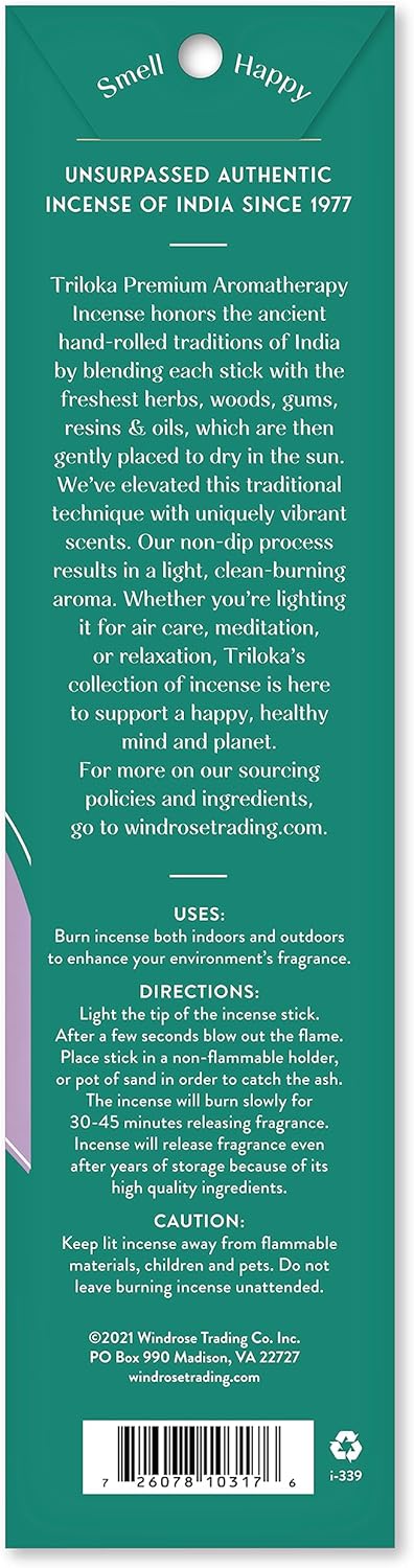 Triloka Premium Incense Sandalwood Lavender 10 Sticks