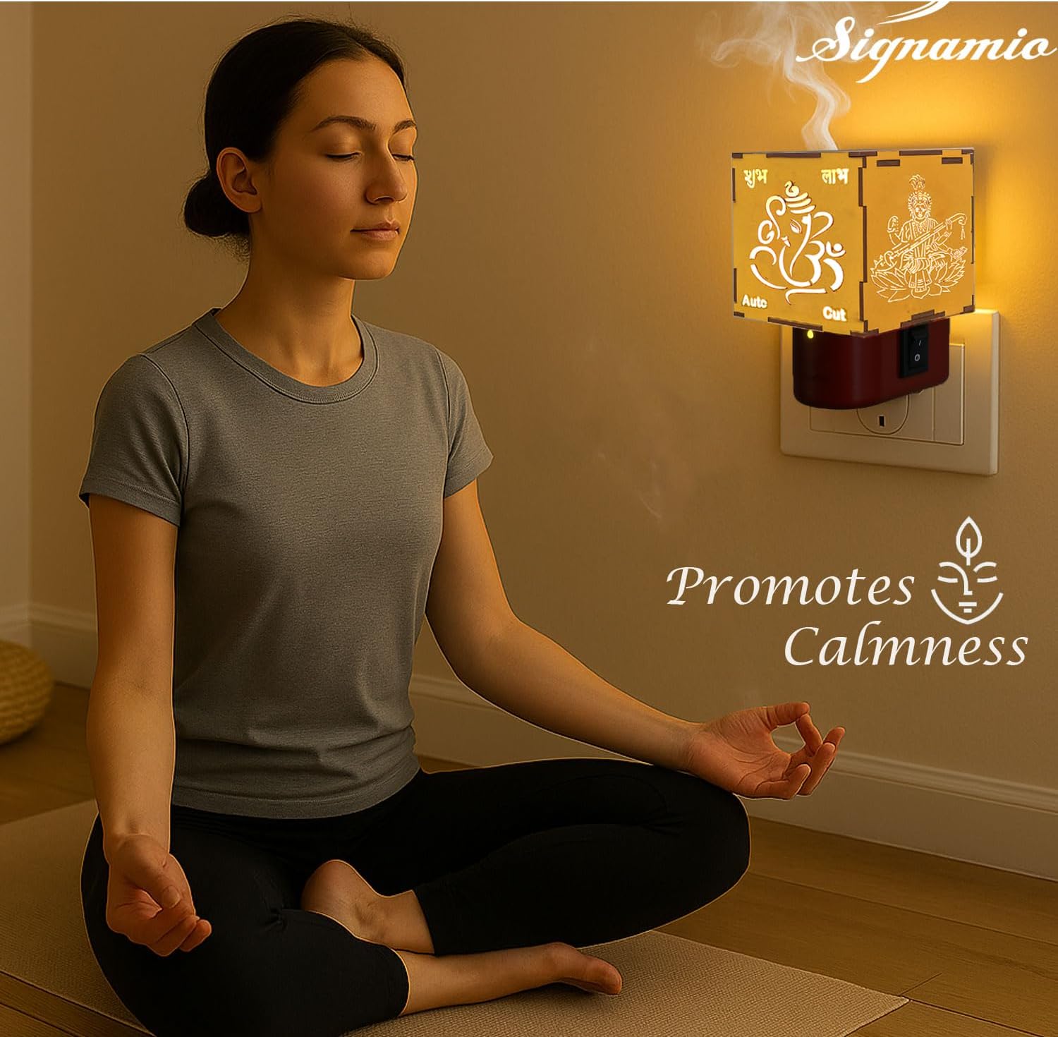 SIGNAMIO Auto Cut Incense Burner with Night Light