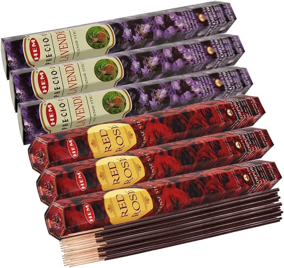 Precious Lavender Red Rose Incense Bundle With Holder